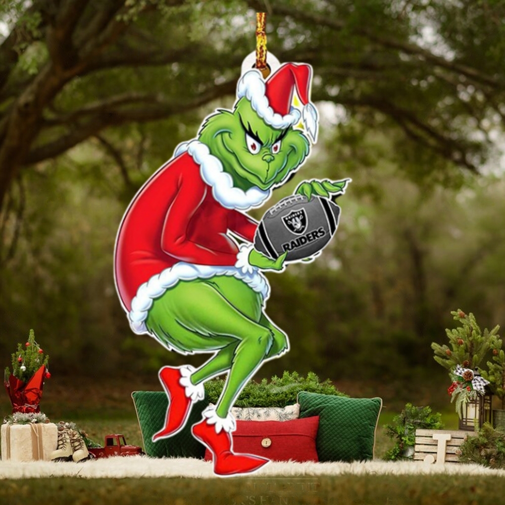 Las Vegas Raiders NFL Grinch Stole Christmas Ornament Las Vegas Raiders NFL Grinch Stole Christmas Ornament