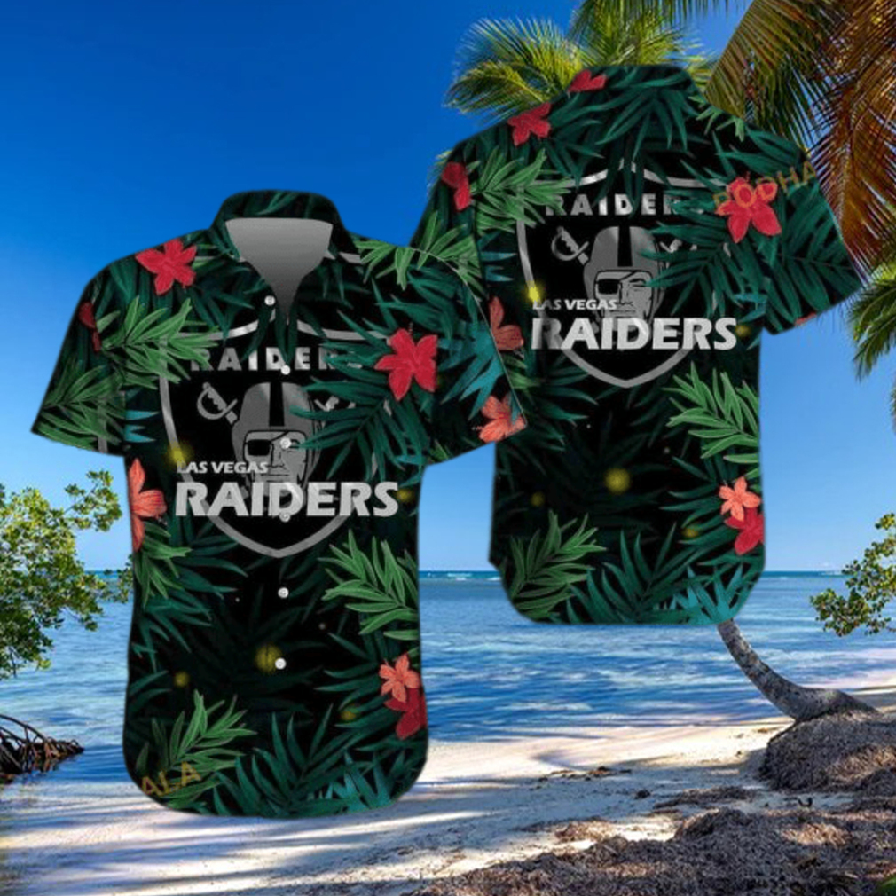 Las Vegas Raiders NFL Hawaiian Shirt Tropical Pattern Aloha Shirt Las Vegas Raiders NFL Hawaiian Shirt Tropical Pattern Aloha Shirt