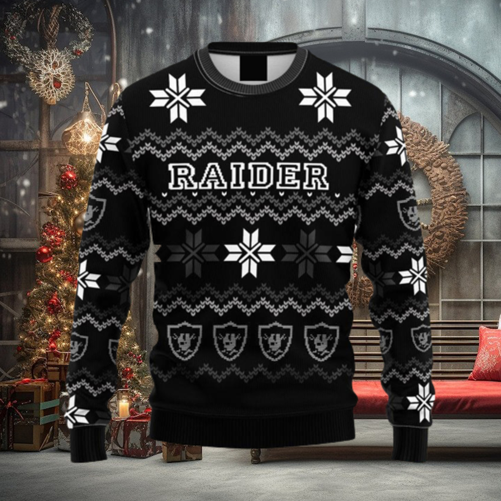 NFL Las Vegas Raiders Custom Name And Number Ugly Christmas