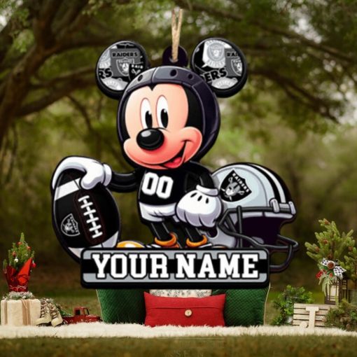 Las Vegas Raiders NFL Mickey Disney Christmas Ornament