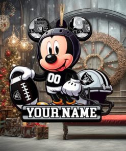 Las Vegas Raiders NFL Mickey Disney Christmas Ornament