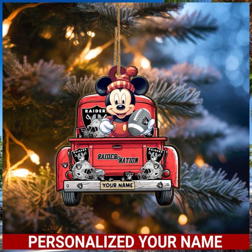 Las Vegas Raiders NFL Mickey Ornament Personalized Your Name SP12102347ID05