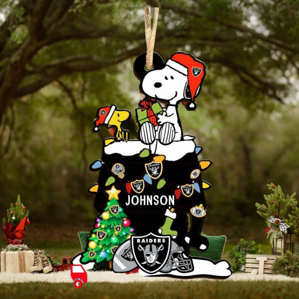 Las Vegas Raiders NFL Snoopy Ornament Personalized Christmas 2023 Holidays Las Vegas Raiders NFL Snoopy Ornament Personalized Christmas 2023 Holidays