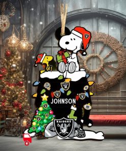 Las Vegas Raiders NFL Snoopy Ornament Personalized Christmas 2023 Holidays