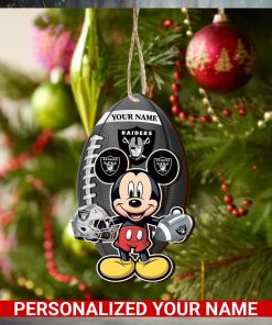 Las Vegas Raiders Personalized Your Name Mickey Mouse And NFL Team Ornament SP161023176ID03