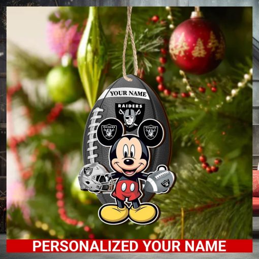 Las Vegas Raiders Personalized Your Name Mickey Mouse And NFL Team Ornament SP161023176ID03