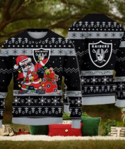 Las Vegas Raiders Santa Claus Ugly Christmas Sweater