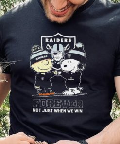 Las Vegas Raiders Snoopy and Charlie Brown forever not just when we win go Raiders shirt