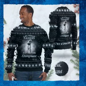 Las Vegas Raiders Super Bowl Champions NFL Cup Ugly Christmas Sweater Sweatshirt Party