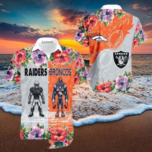Las Vegas Raiders VS NFL Denver Broncos Mascot Collection New AOP Hawaiian Shirt Gift For Fans