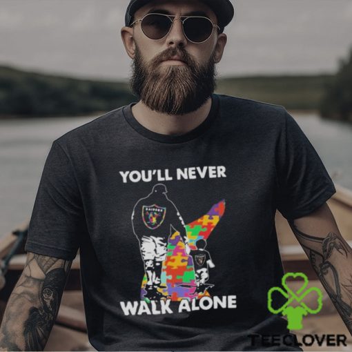 Las Vegas Raiders You’ll Never Walk Alone Dad And Son Autism T Shirt
