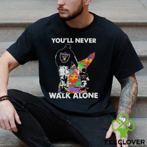 Las Vegas Raiders You’ll Never Walk Alone Dad And Son Autism T Shirt