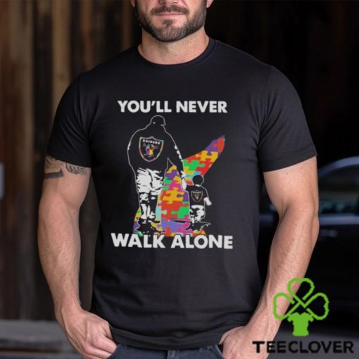 Las Vegas Raiders You’ll Never Walk Alone Dad And Son Autism T Shirt