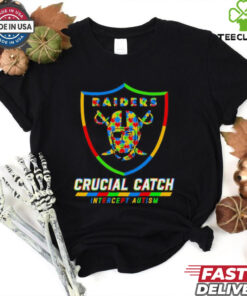 Las Vegas Raiders crucial catch intercept autism T shirt
