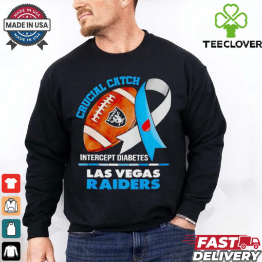 Las Vegas Raiders crucial catch intercept diabetes hoodie, sweater, longsleeve, shirt v-neck, t-shirt