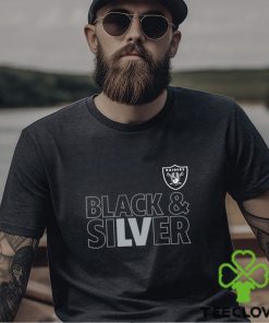 Las Vegas Raiders team black and sliver foolball logo shirt