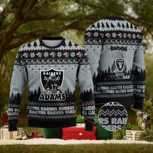 Las Vegas Raiders – Davante Adams #17 Super Bowl LVII 2023 Just Win Baby Ugly Christmas Sweater