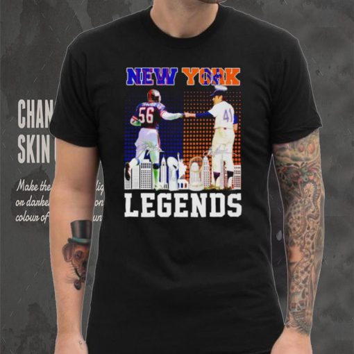 Lawrence Taylor and Tom Seaver New York Legends signatures shirt