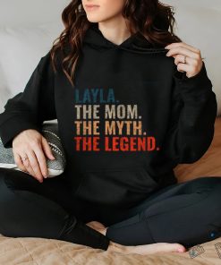 Layla The Mom The Myth The Legend Layla Name Retro 70s Distress T shirt