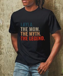 Layla The Mom The Myth The Legend Layla Name Retro 70s Distress T shirt