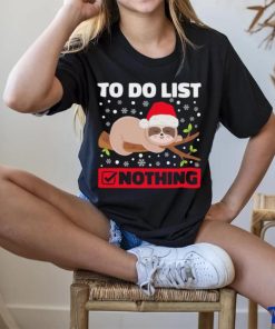 Lazy Sloth To Do List Christmas T Shirt