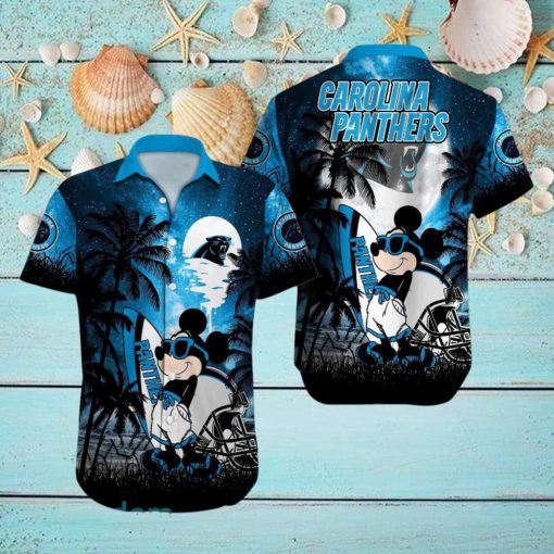 Carolina Panthers NFL Team Logo Baby Yoda Hawaiian Shirt