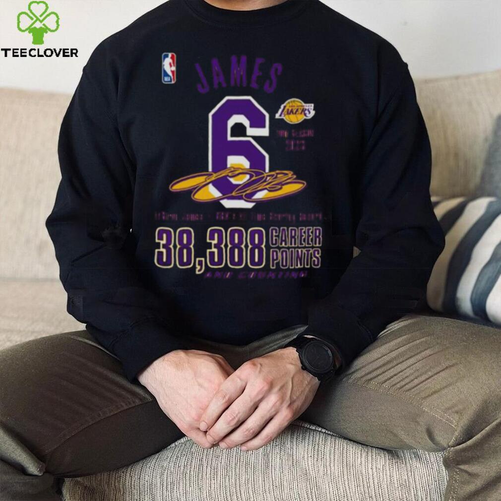 LeBron James 20th 2023 season NBA’s All time 38,388 Career Points and counting shirt