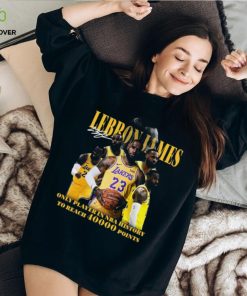 LeBron James Los Angeles Lakers only player in NBA history to reach 40000 point hoodie, sweater, longsleeve, shirt v-neck, t-shirt