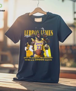 LeBron James Los Angeles Lakers only player in NBA history to reach 40000 point hoodie, sweater, longsleeve, shirt v-neck, t-shirt