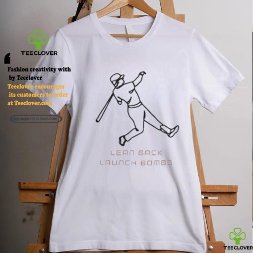 Lean back hit bombs baseball shirt