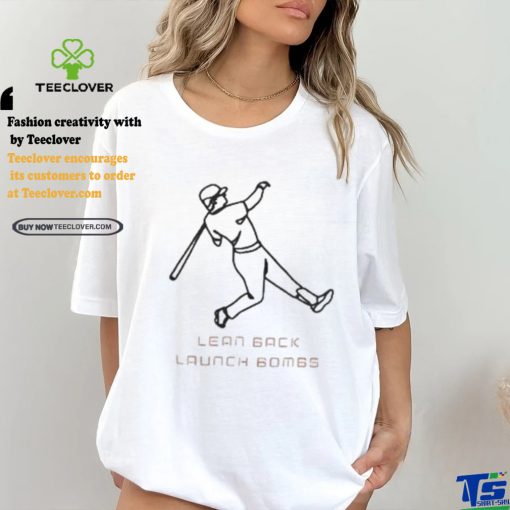 Lean back hit bombs baseball shirt