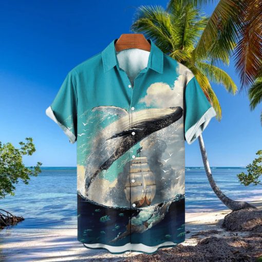 Leaping Moby Dick Casual Short Sleeve Shirt