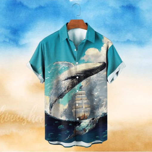 Leaping Moby Dick Casual Short Sleeve Shirt