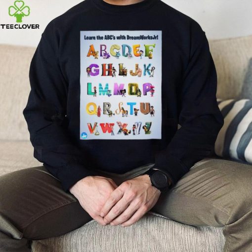 Learn the abc’s with characters of dream works jr hoodie, sweater, longsleeve, shirt v-neck, t-shirt