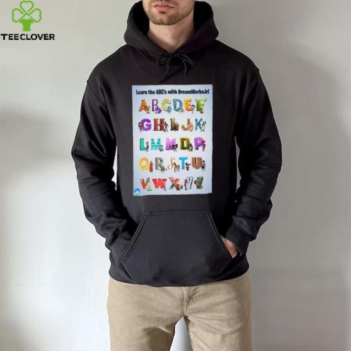 Learn the abc’s with characters of dream works jr hoodie, sweater, longsleeve, shirt v-neck, t-shirt