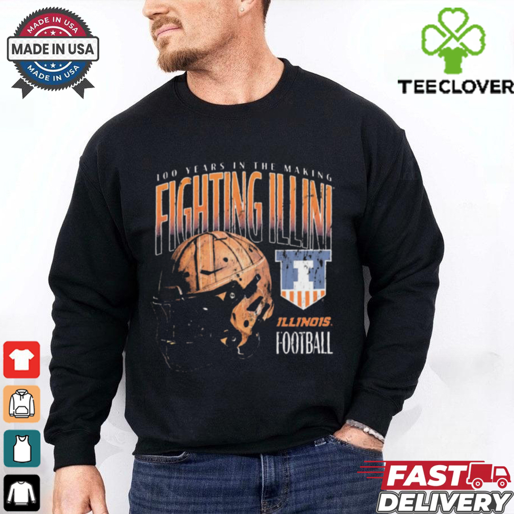 Leather Helmet 100 Years In The Making Fighting Illini Illinois Fighting Illini Football Vintage t shirt Leather Helmet 100 Years In The Making Fighting Illini Illinois Fighting Illini Football Vintage t shirt