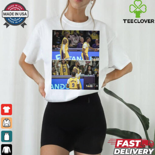 Lebron And Bronny Check In Together Poster NBA History Poster t shirt