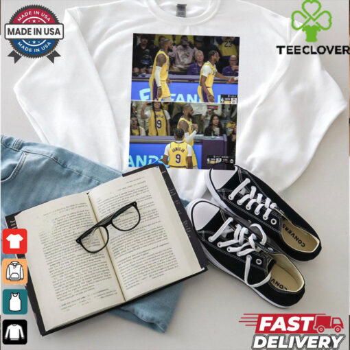Lebron And Bronny Check In Together Poster NBA History Poster t shirt