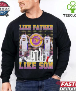 Lebron James And James Jr Los Angeles Lakers Like Father Like Son Shirt