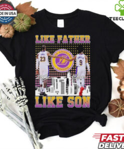 Lebron James And James Jr Los Angeles Lakers Like Father Like Son Shirt