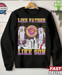 Lebron James And James Jr Los Angeles Lakers Like Father Like Son Shirt