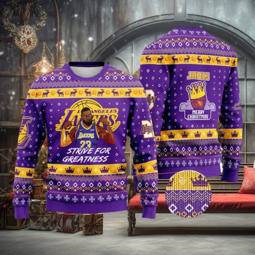 Lebron James Lakers NBA King Merry Christmas Champion Christmas Ugly Sweater