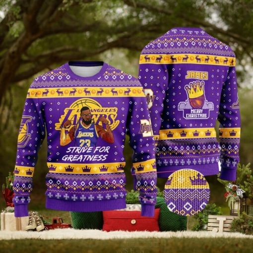 Lebron James Lakers NBA King Merry Christmas Champion Christmas Ugly Sweater