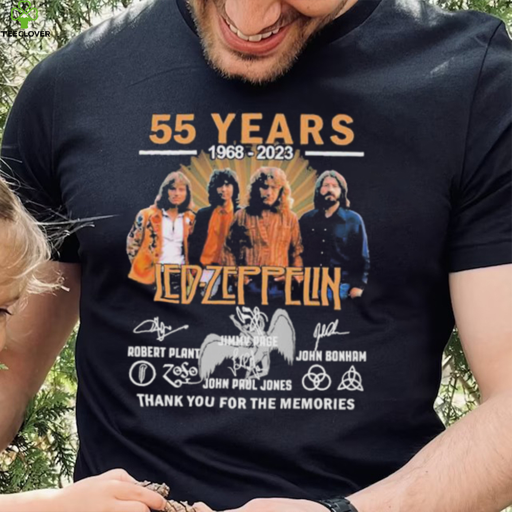Led – Zeppelin 55 years of 1968 – 2023 thank you for the memories signatures shirt