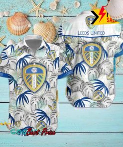 Leeds United FC Big Logo Tropical Leaves Hawaiian Shirt And Shorts