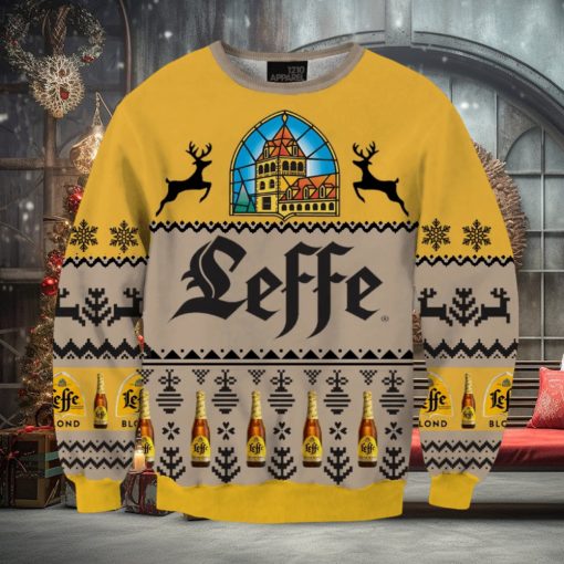 Leffe Blonde 3D Print Fun Christmas Sweater