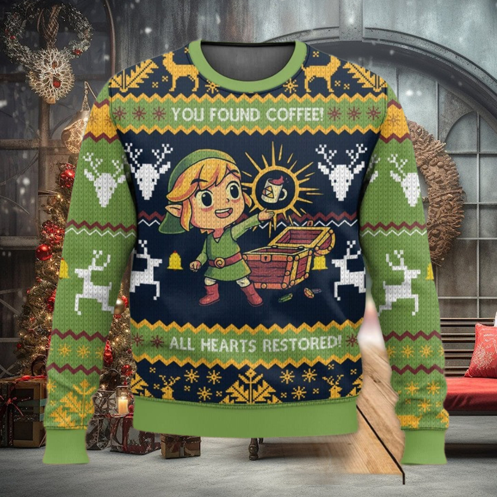 Legend Of Zelda Coffeee Ugly Sweater Legend Of Zelda Coffeee Ugly Sweater