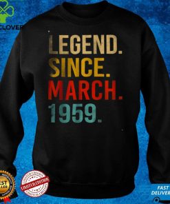 Legend Since March 1959 63th Birthday Gifts 63 Year Old Shirt