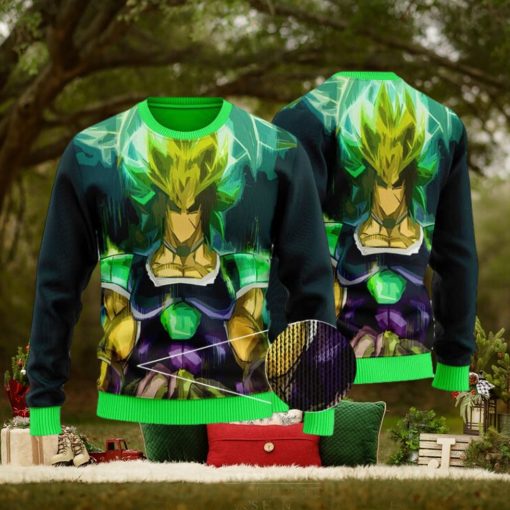 Legendary Saiyan Broly Vibrant Aura Ugly Sweater