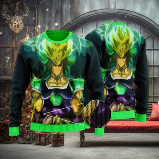Legendary Saiyan Broly Vibrant Aura Ugly Sweater